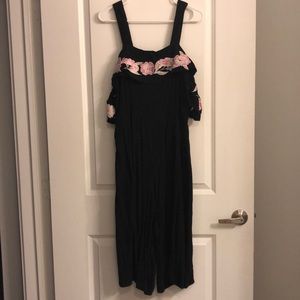 Black floral jumpsuit